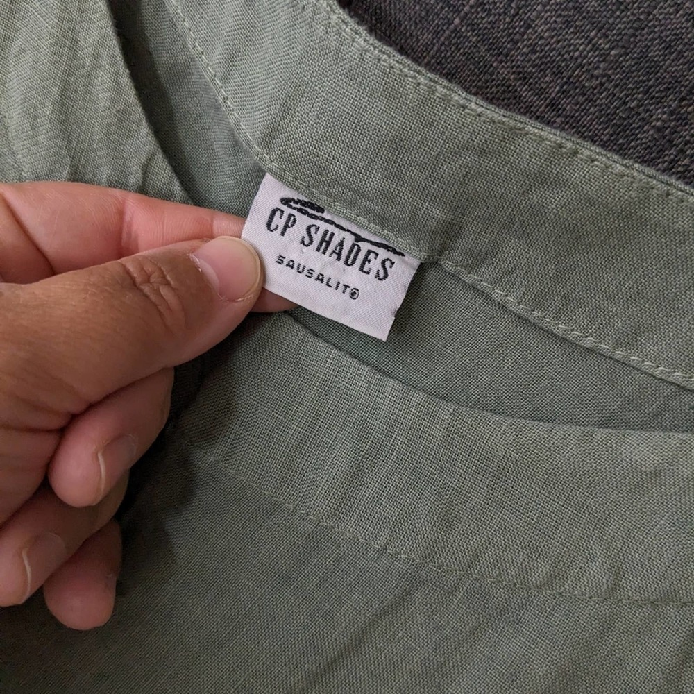 CP Shades Olive Green Linen Maxi Dress - Picture 4 of 10